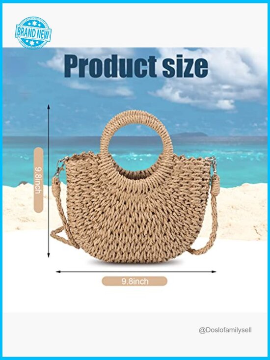 Amazon.com: BBTO 8 Pcs Semi Circle Straw Bag for Women  Semi Circle Rattan Straw Purse Set Handwoven Wicker Totes Boho Summer Beach